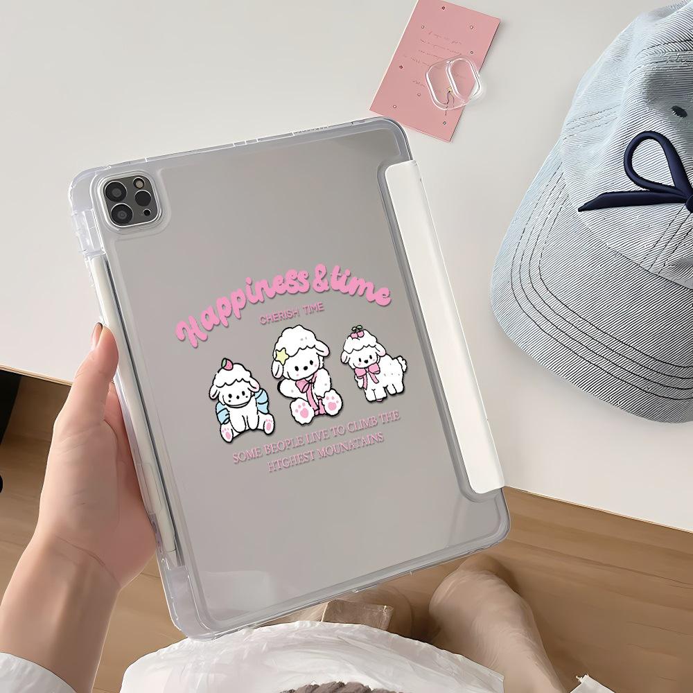 Applicable To iPad Pro 11ins Wind Lamb Folding Sticker Flat Protective Case Acrylic iPad Pro13 All Inclusive