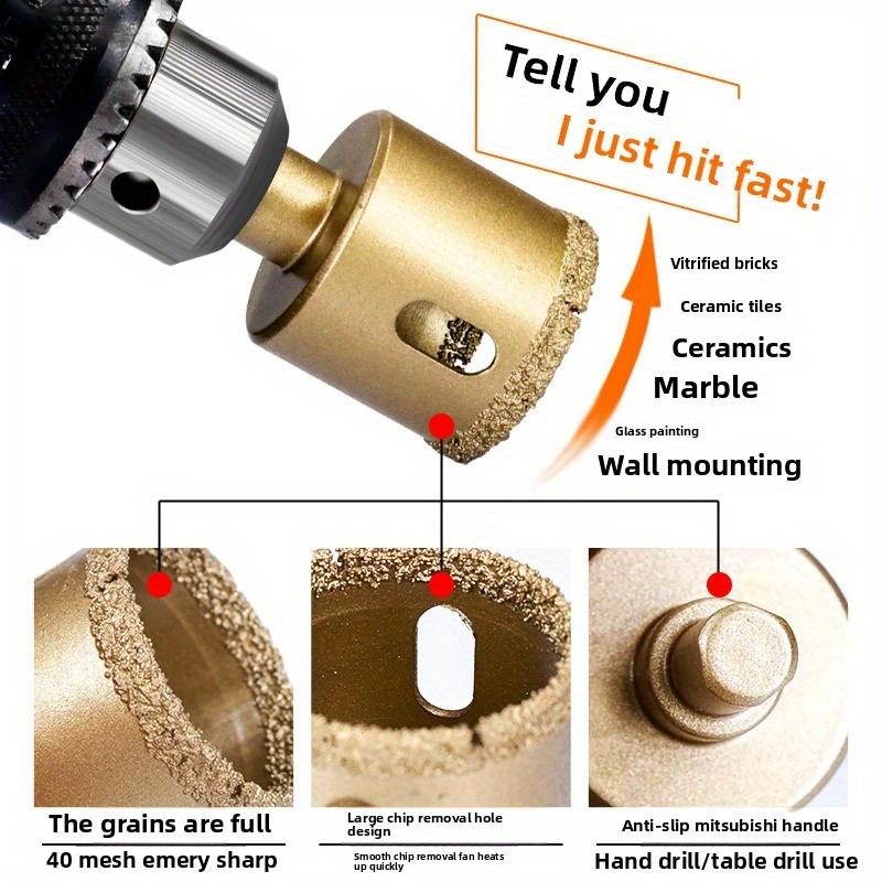12-teiliges Diamantbeschichtetes Bohrer-Set, Lochsägen-Set für Glas, Marmor, Granit, Stein, Fliesen und Keramik von 6 bis 35 mm - Handwerkzeuge