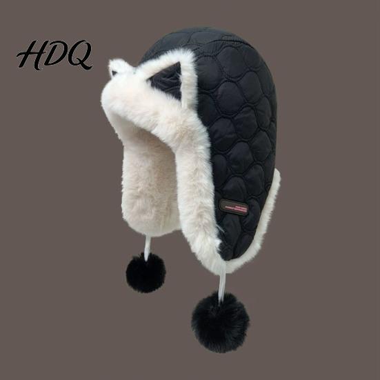 Outdoor Activity Thermal Cap Women Trapper Hat with Ear Flaps Cute Fox Ears Fleece Lined Winter Hat Warm Fuzzy Windproof for Cold Weather Walking