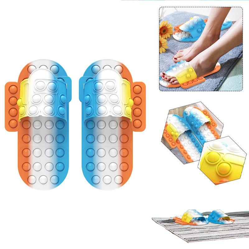 Big Pop It Slippers Push Bubble Fidget Toy Stress Reliever Sensory Decompression