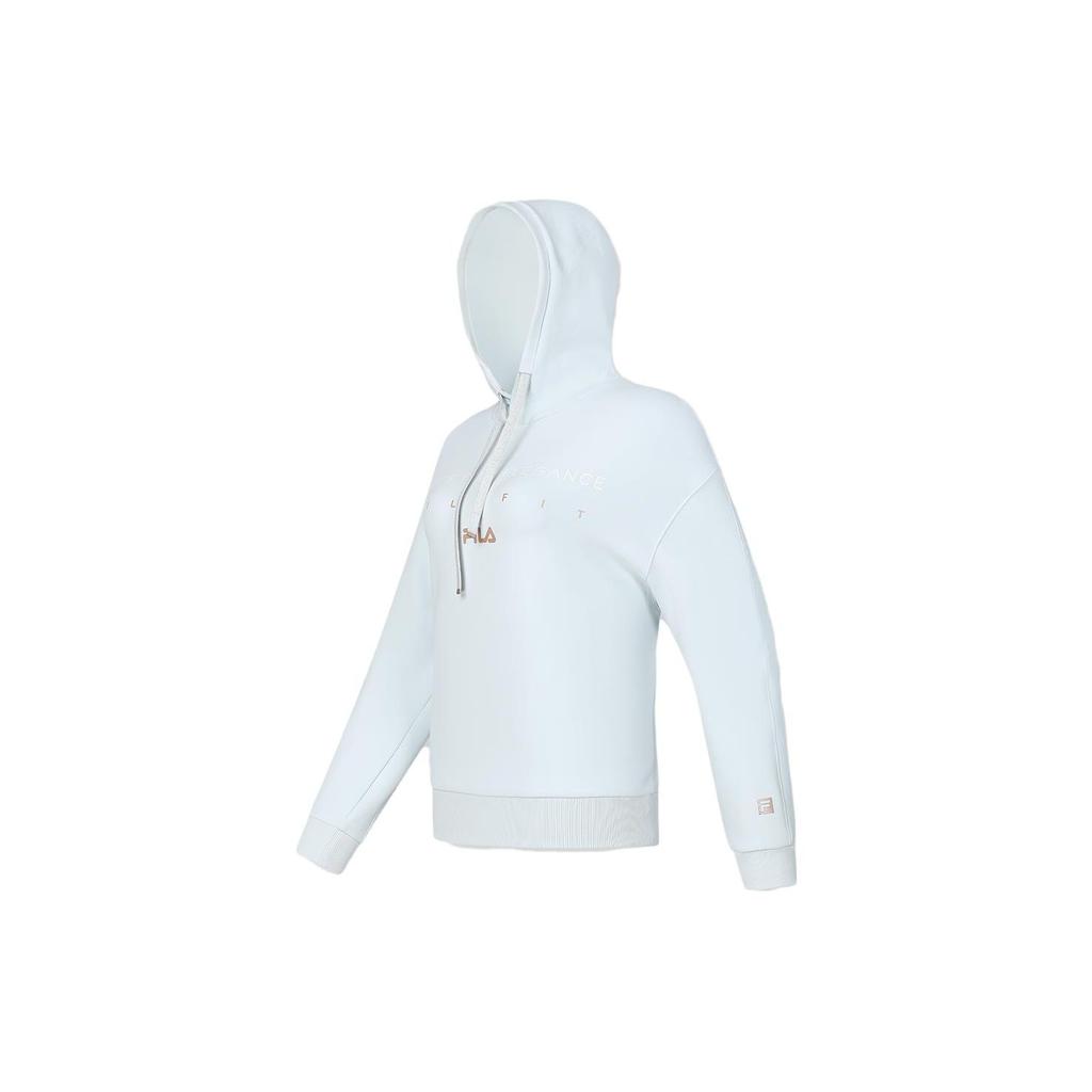 Fila Letter Logo Printed Fitness Hoodie Women Hoodies Bean-Gray-Blue A11W411212F-LB