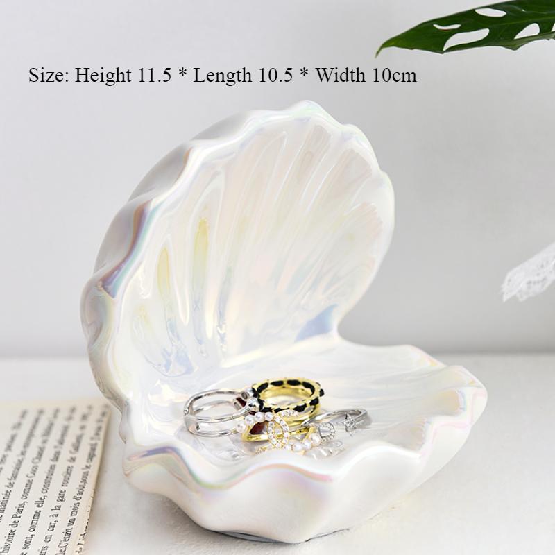 

Creative Shell Jewelry Tray Necklace Earring Storage Tray Entrance Key Storage Makeup Table Decoration 10.5x10x11.5cm