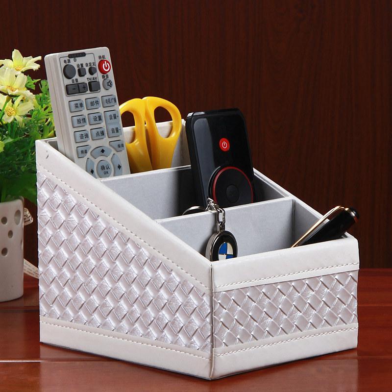Creative Desktop Leather Storage Box Remote Control Storage Box Home Storage Supplies Organizer Suitable for Office