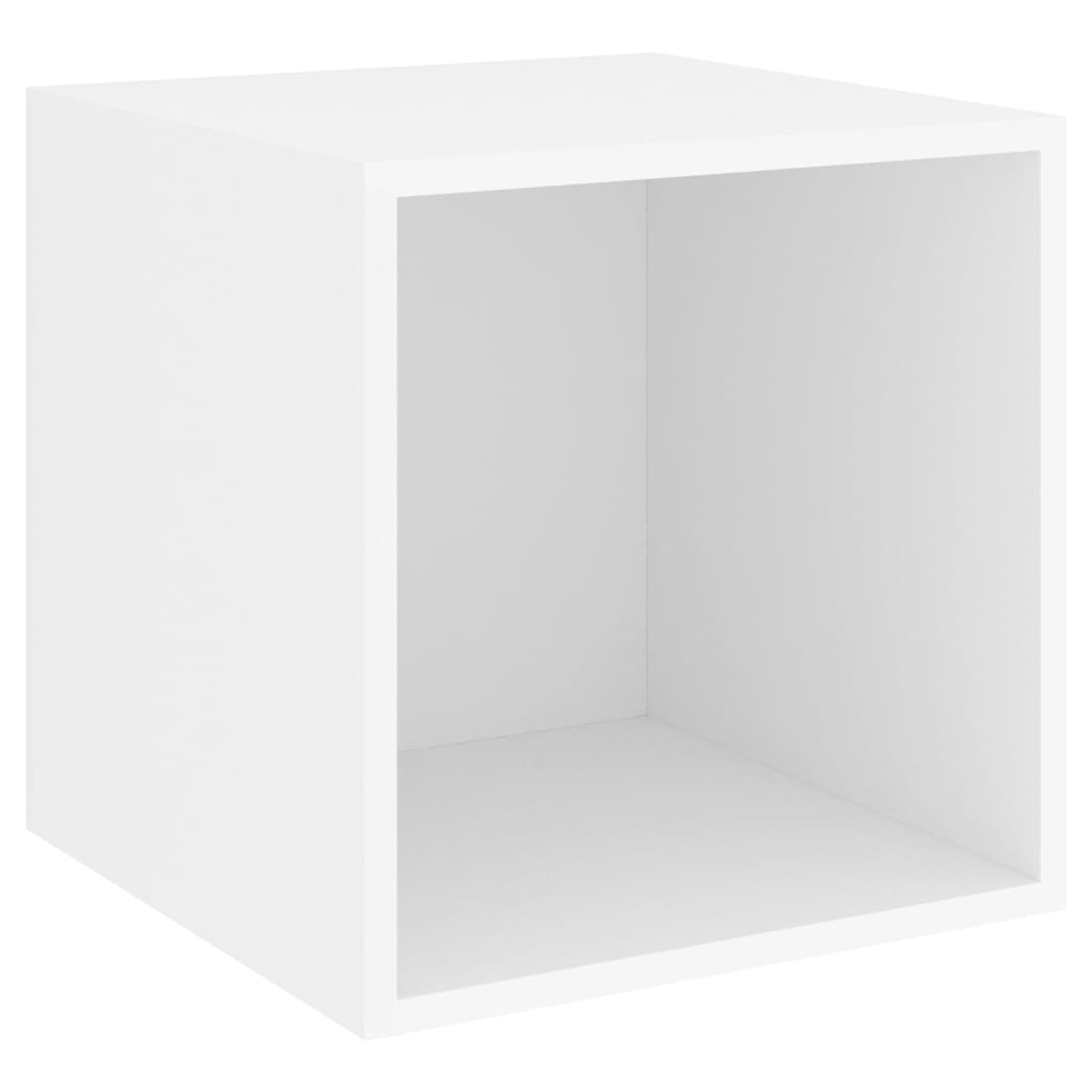 4 Piece Wall Mounted TV Cabinet Set White Particleboard