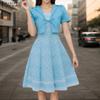 ZANZEA Women Casual Patchwork Summer Short Sleeve Print Dress