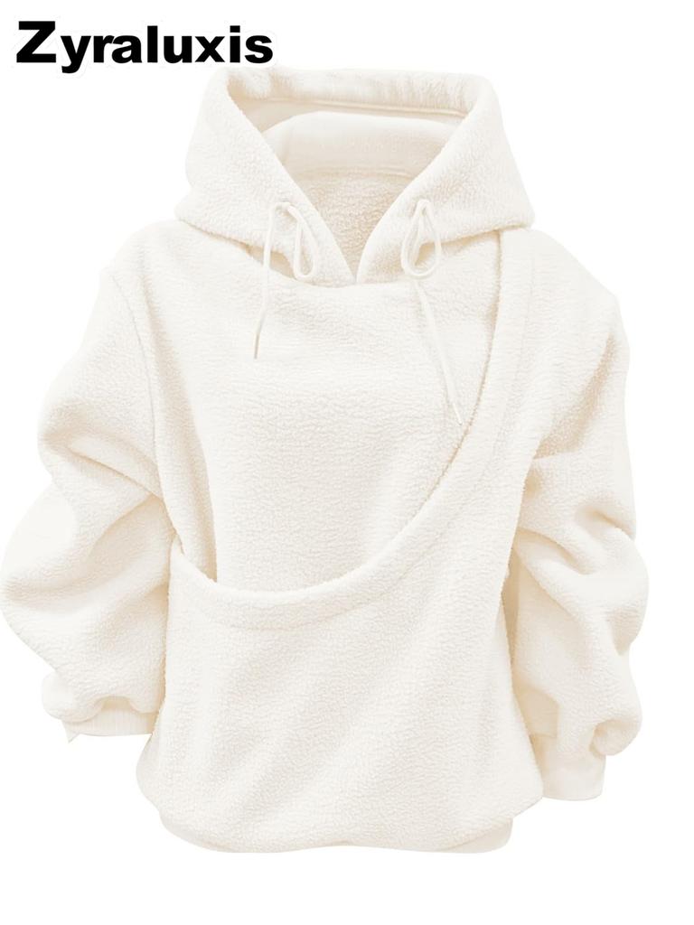 Women's Plush Fleece Hoodie with Loose Fit for Fall Winter Daily Wear