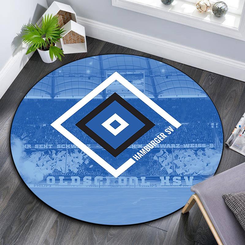 Hamburger SV Round Area Rug,Carpet Rug for Living Room Bedroom Sofa Playroom Decor,Non-slip Floor Mat