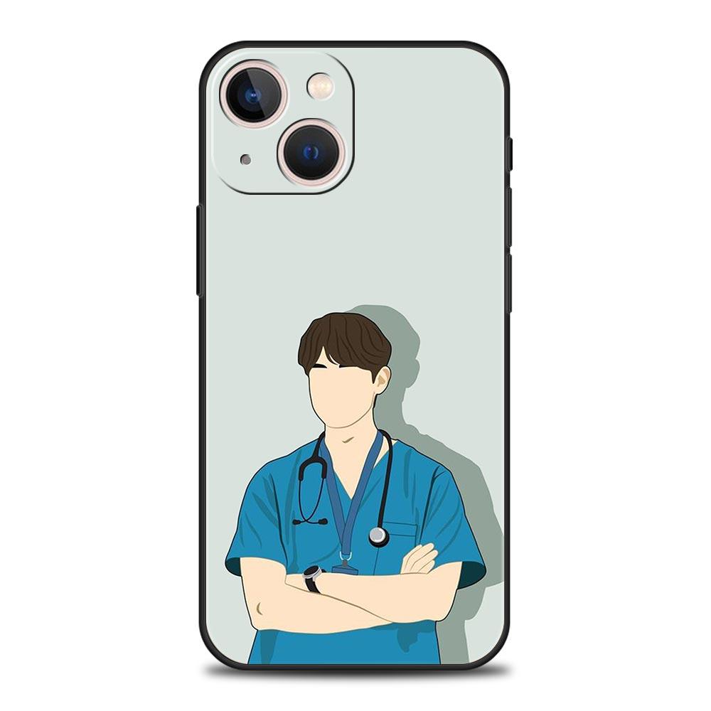 Phone Case For iPhone 16 15 14 13 12 11 Pro Max XS X XR SE 7 8 Plus Soft Silicone Black Cover Doctor Nurse Medical Medicine