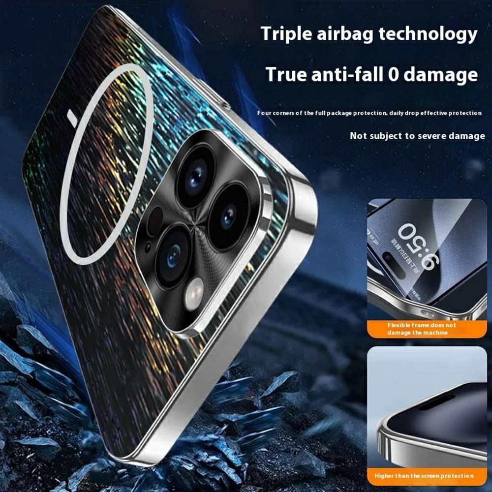 For iPhone 13 Pro Max Magnetic Case Dazzling Shockproof Ultra Slim PC Phone Back Cover