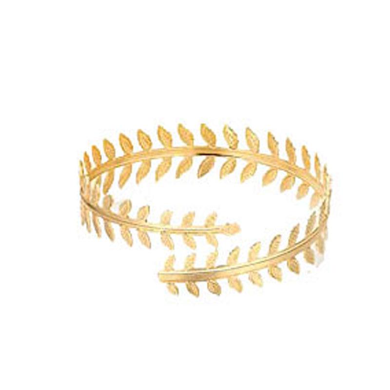 Damen Metallblatt Design Offener Armreif - Minimalistischer Europäischer & Amerikanischer Stil