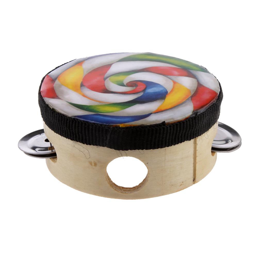 4'' Handmade Tambourine Drum Percussion Educational Toy