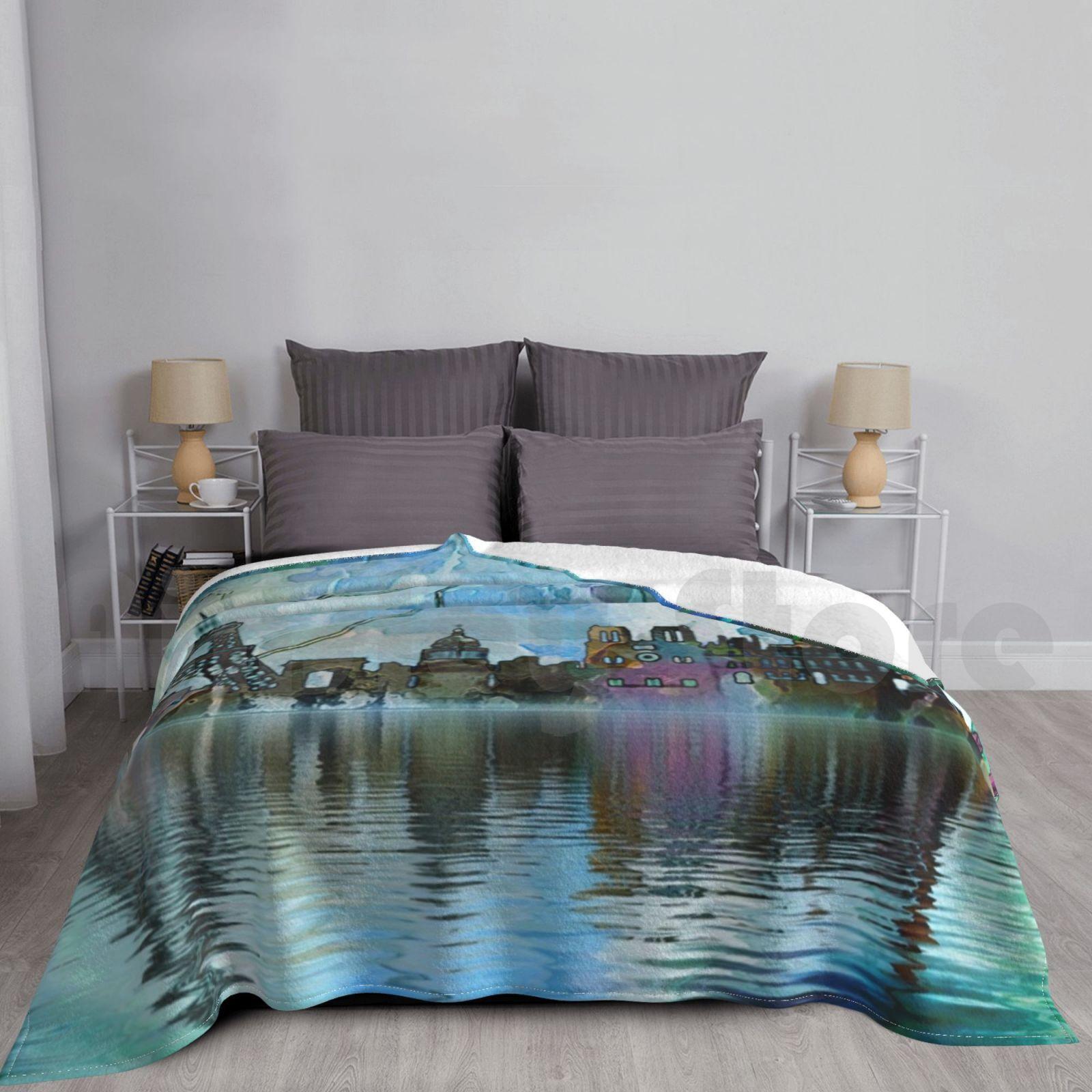 Paris Burning Blanket For Sofa Bed Travel Paris France Paris France Paris Landscape Size: 75*100cm, Weight: 230 GSM