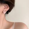 Classic Silver Needle Vintage Simple Love Heart Stud Earrings for Women Temperament White Enamel Cute Earring Korean Jewelry