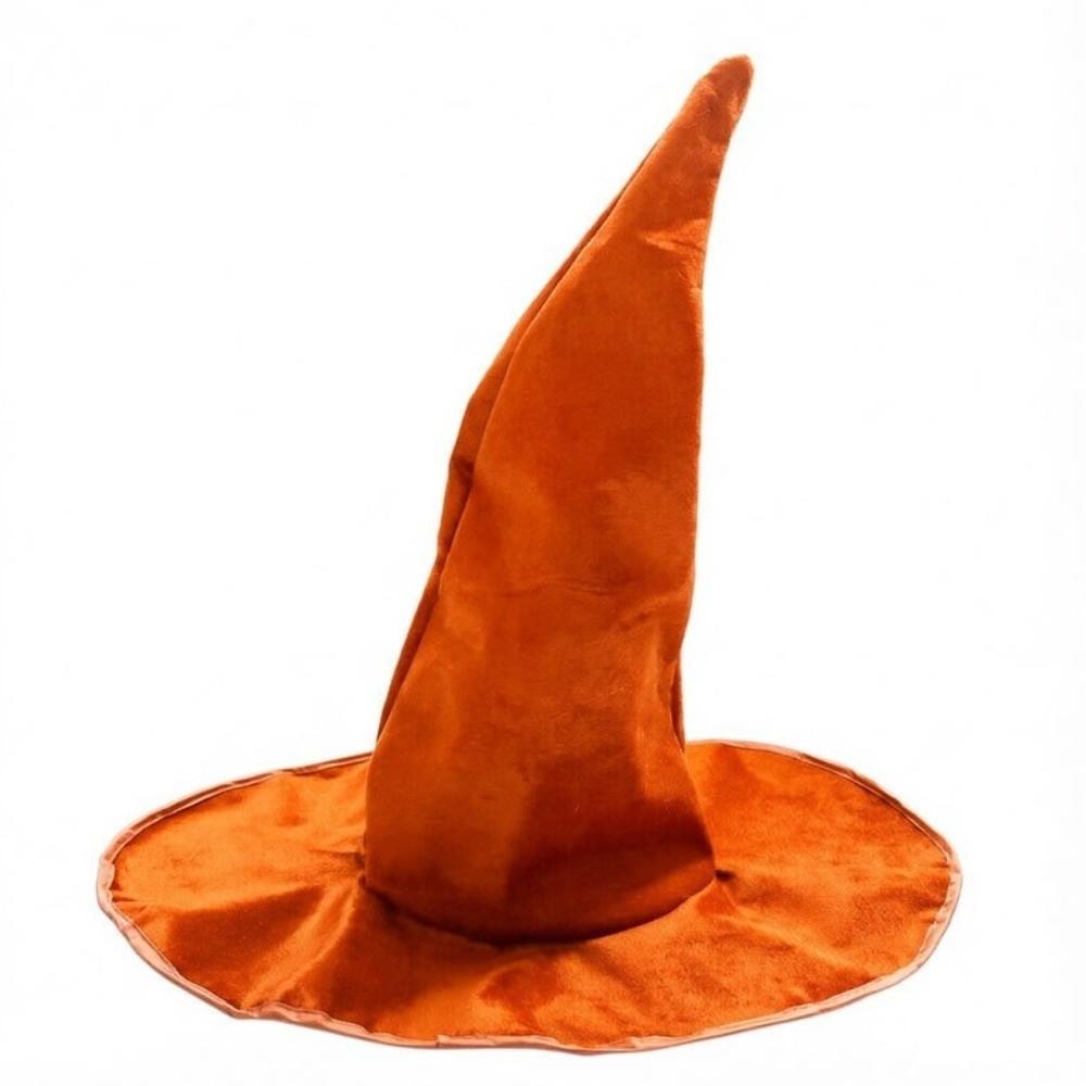 Large Plush Wizard Hat Velvet Curved Tip Tall Witch Hat Retro Witch Costume Hat Masquerade Ball