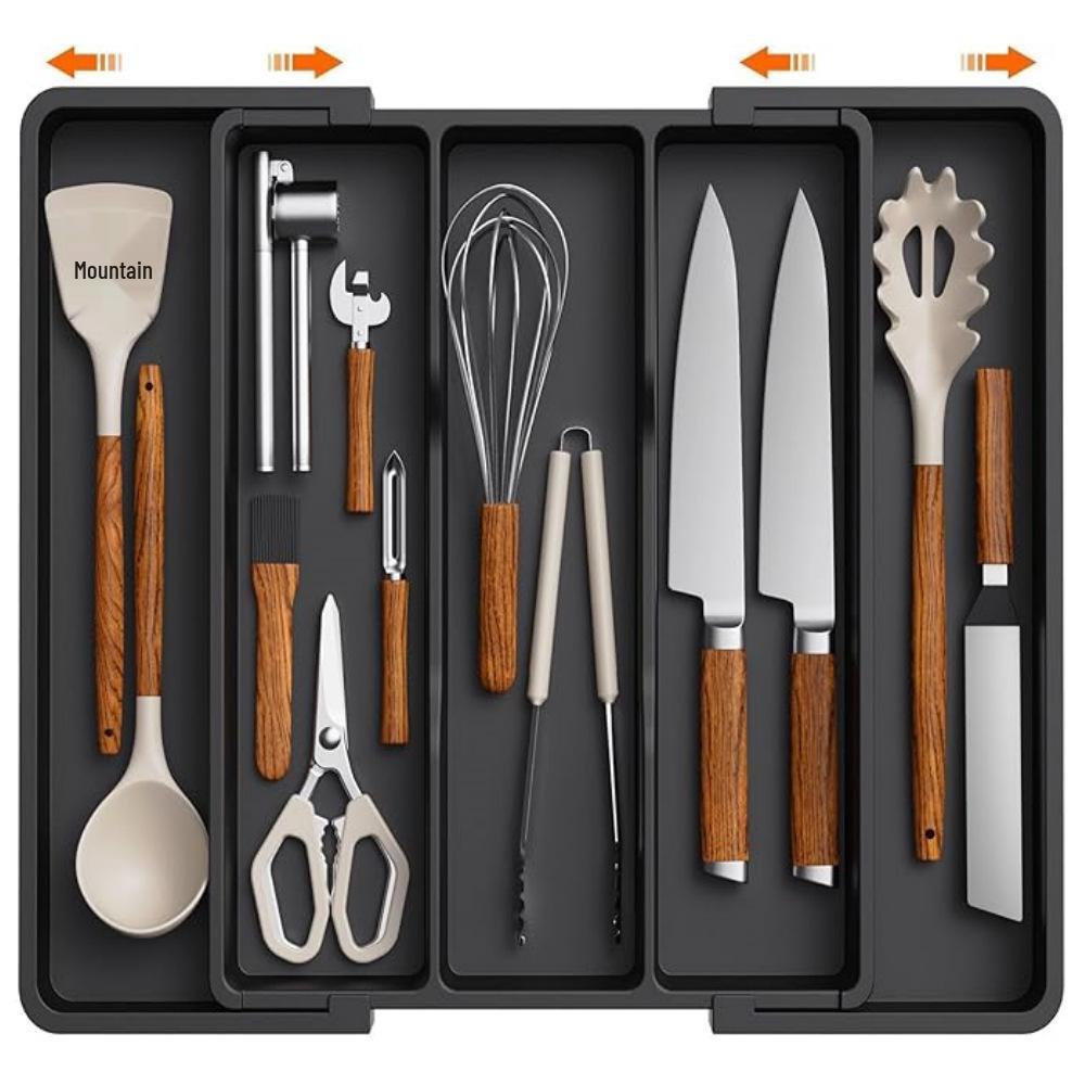 

TEMU Expandable Utensil Tray for Household Organization чёрный