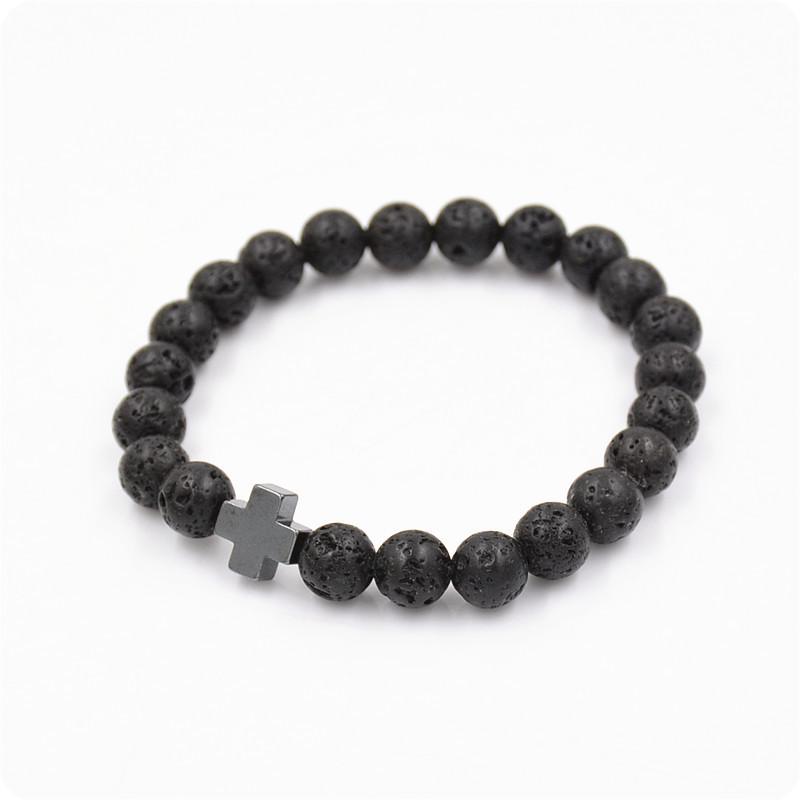 Colorful Agate & Lava Stone Buddhist Prayer Beads Bracelet, 8mm Natural Energy Stones