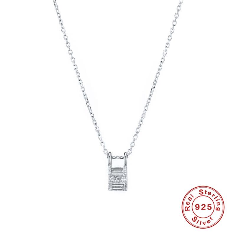 

Самое продаваемое ожерелье-колье из стерлингового серебра 925 пробы с геометрическим цирконом, ожерелье Lockhead 925 Silver белого золота