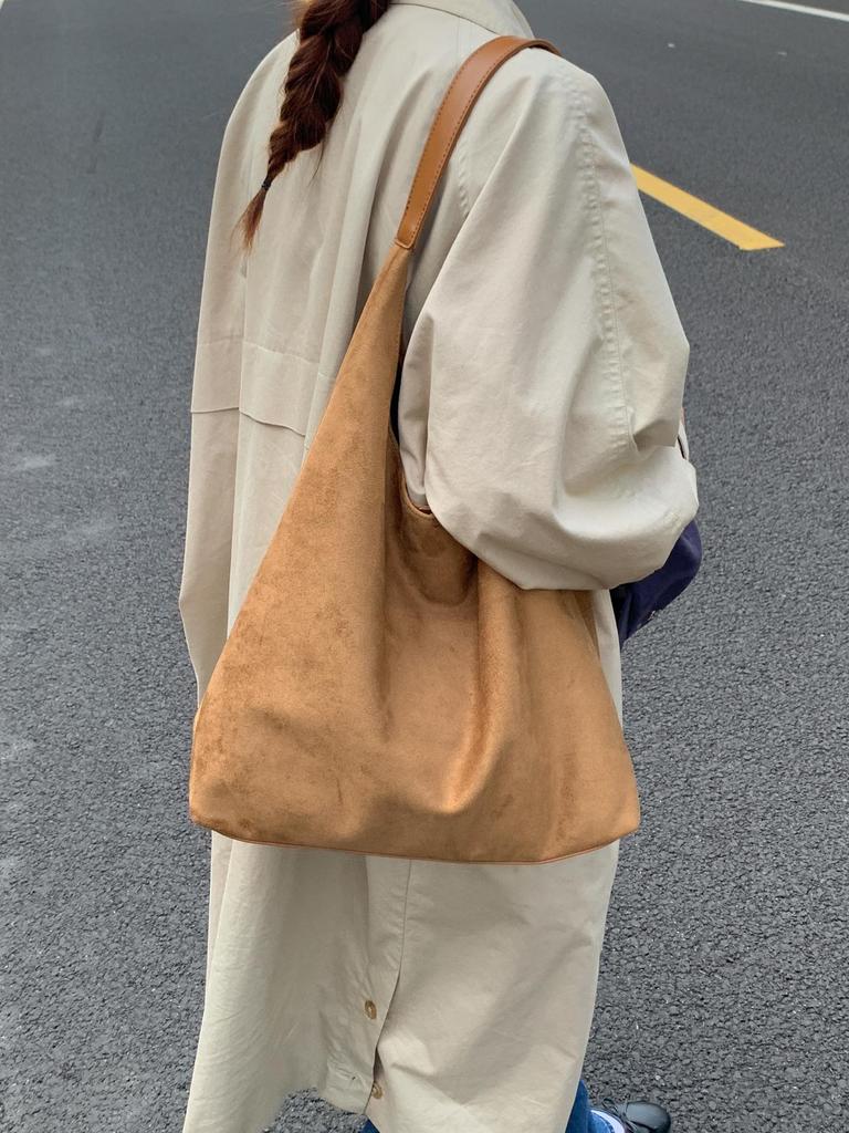 Harajuku Women's Canvas Tote Bag - Large Capacity, Solid Color, Crossbody & Mother-Child Style