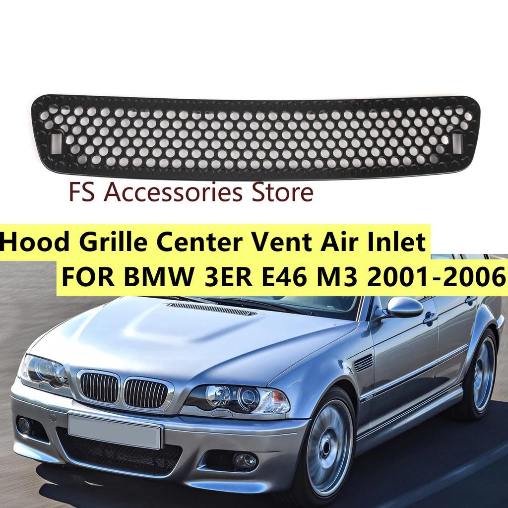 New Black Hood Grille Center Vent Air Inlet For BMW E46 M3 2001-2006 51132694723 Front Bumper Grille Easy Install