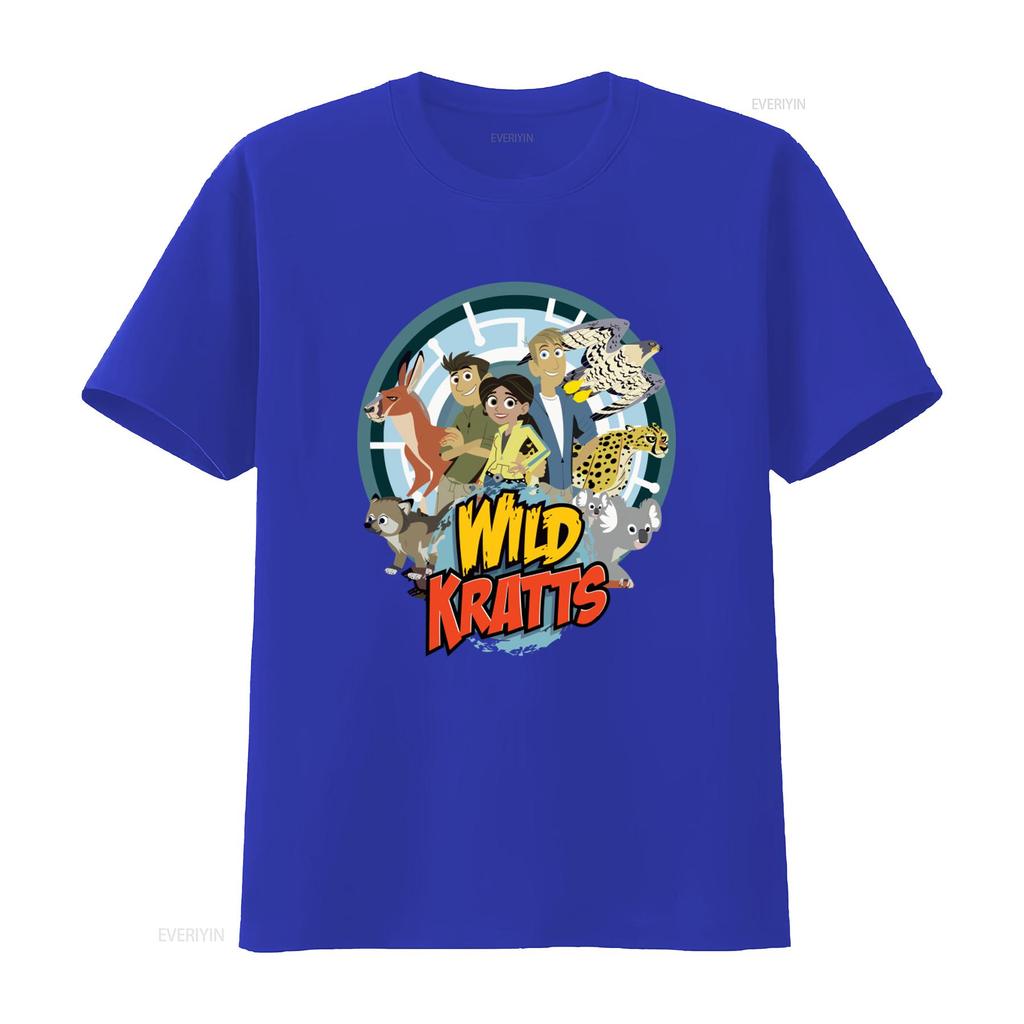 Wild Kratts Cartoon Animal Print T Shirt for Friends and Family Perfect Birthday  vintage Washed Versatile Stylish graphic