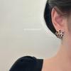 Chic Leopard Print 'M' Stud Earrings - Elegant Luxury for Women, Perfect for Autumn/Winter