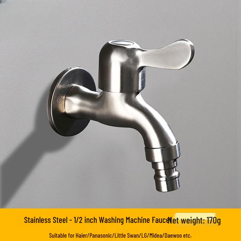 

TLXT Stainless Steel Single Cold Mop Sink & Washing Machine Faucet