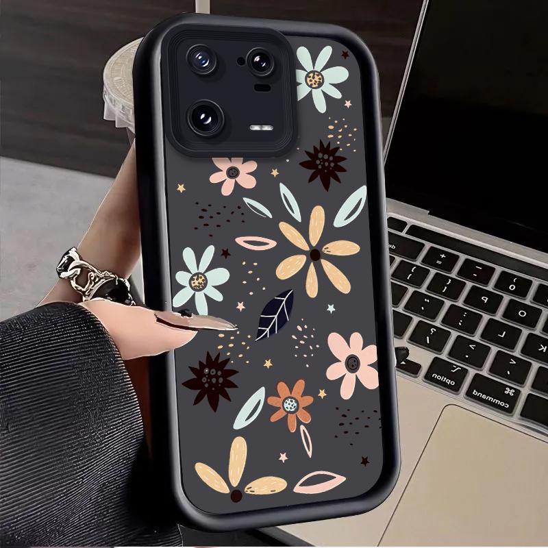 Cute Hand Drawn Flora Case for Xiaomi Mi 15 Pro 14 14T 13 13T 12 11 Lite 11T POCO X7 X6 5G X5 X3 NFC F6 F5 M7 M6 4G Cover Funda