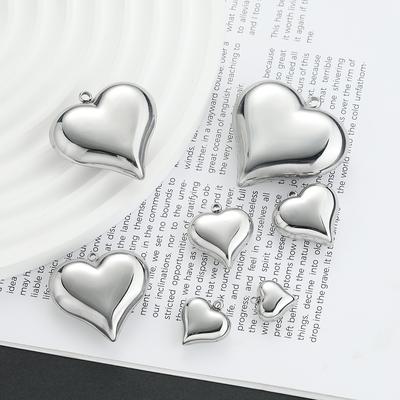 2 Stück/Packung 15-45mm Edelstahl Liebesherz Form Anhänger Für DIY Armband Halskette Schmuckherstellung Zubehör