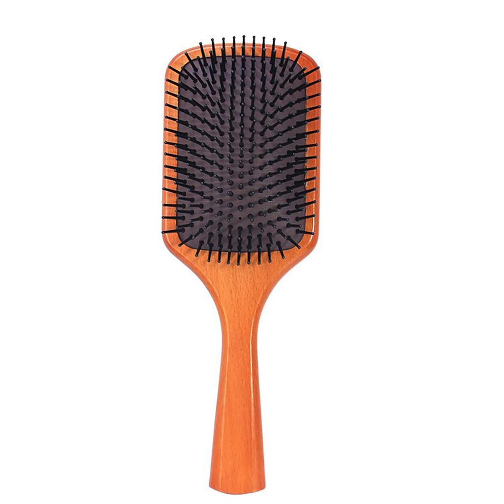 Wooden Hair Paddle Scalp Improves Hair Softens Scalp Beautiful Suitable for and Styling Brush, Anti-Static, Wet/Dry Use, Massage, Quality, Tangle-Free