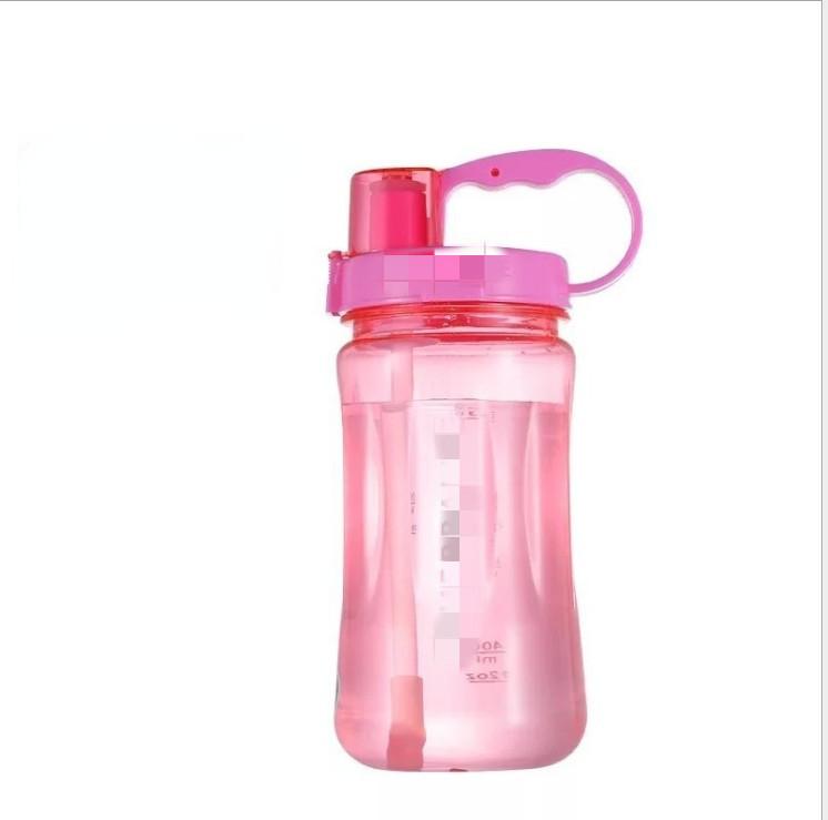 Sevimli Büyük Boy Su Şişesi Taşınabilir Uzay Şişesi Spor Beslenme Shaker Şişesi 1L Pipetli Kettle Şeffaf Bardak