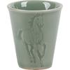 Guanlan Yue Celadon Shadow Carved Zodiac Tea Cup - High-Grade Ceramic Masterpiece for Aroma and Tea Tasting