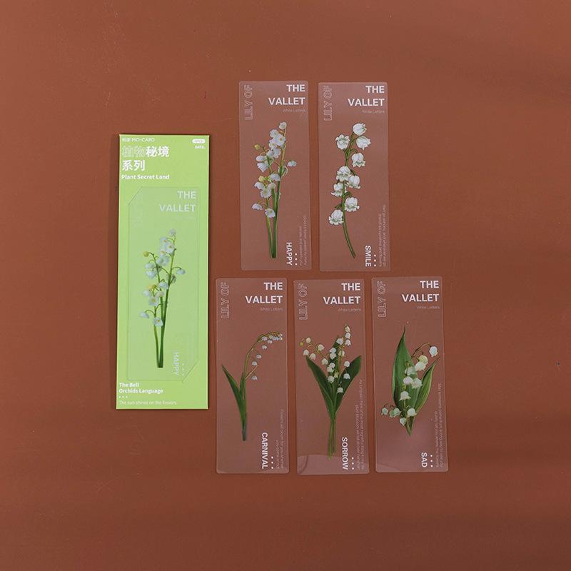 

5Pcs PET Transparent Plant Leaf Bookmark Nature Botanical Leaves Book Marker for Reading Journal DIY Decor Supplies