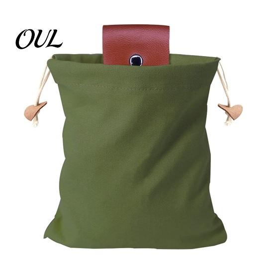Kleine Faltbare Fruchtaufbewahrungstasche zum Sammeln mit Gürtel, Leinwand und PU-Leder Hüfttasche, Verstellbar Freihändig zum Pflücken von Obst und Gemüse