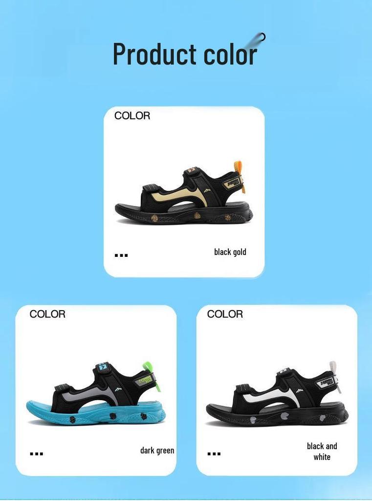 Summer 2026 Boys' Non-Slip Velcro Beach Sandals - Soft Sole, Lightweight for Kids