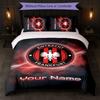 Eintracht Frankfurt Benutzerdefinierter Name Text Bettwäsche-Set 1 Bettbezug+2 Kissenbezüge Fußball-Logo Personalisiertes Geschenk Für Besonderen Anlass Schlafzimmerdekoration