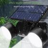 Waterproof Solar Lights Dual Head 360° Adjustable Security Lights 30 LED Rotating Design Motion Sensor Lights Garage Use