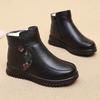 New Boots Women Genuine Leather Keep Warm Shoes Women Wool Ankle Boots Flat Casual Mother Waterproof Non-slip Booties