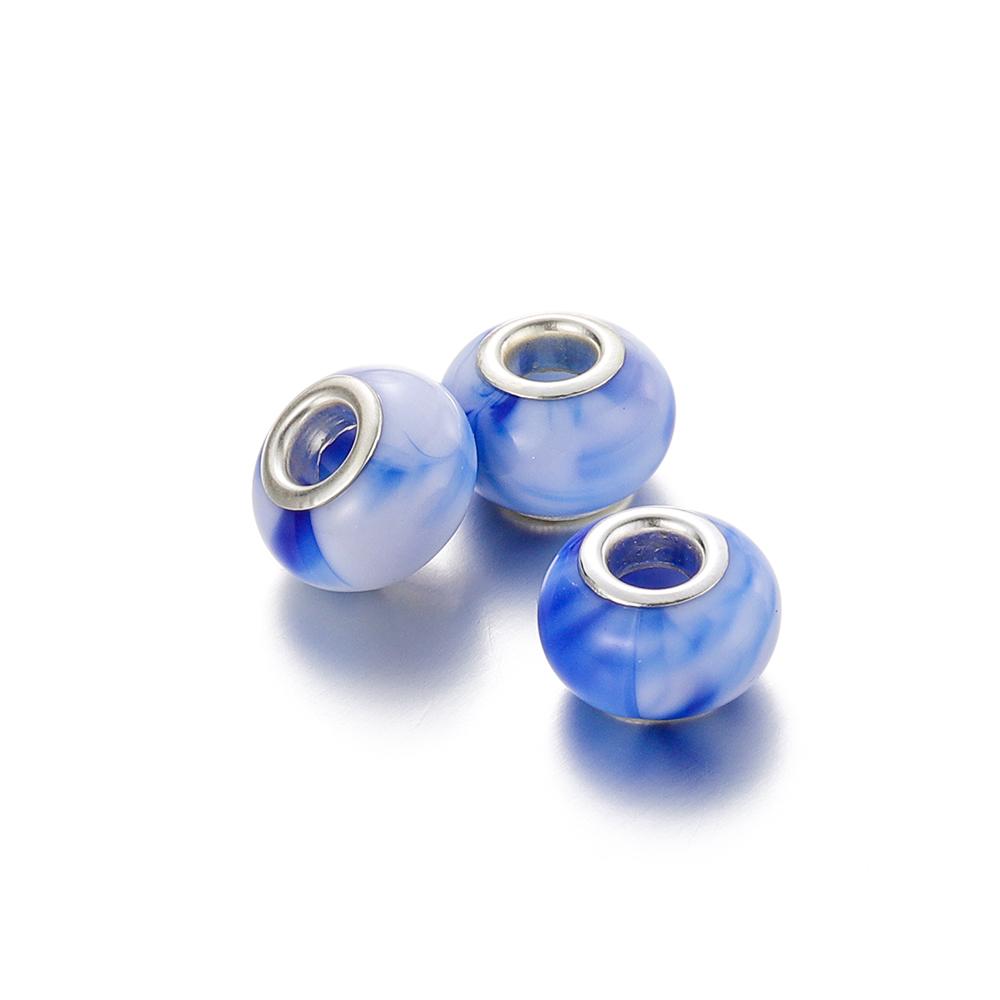 5Pcs 9-14mm Big Hole Halo Dyein Round Plastic Acrylic ABS Lmitation Pearl Beads Charm Loose Counter Jewelry Findings Making