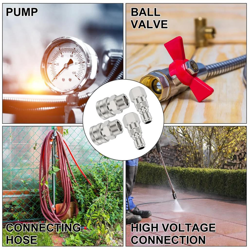 Pressure Washer Adapter Swivel Fittings M22 14mm to 3/8 Inch Quick Connect Hose Adapter Pressure Washer Connector for Hose Pump