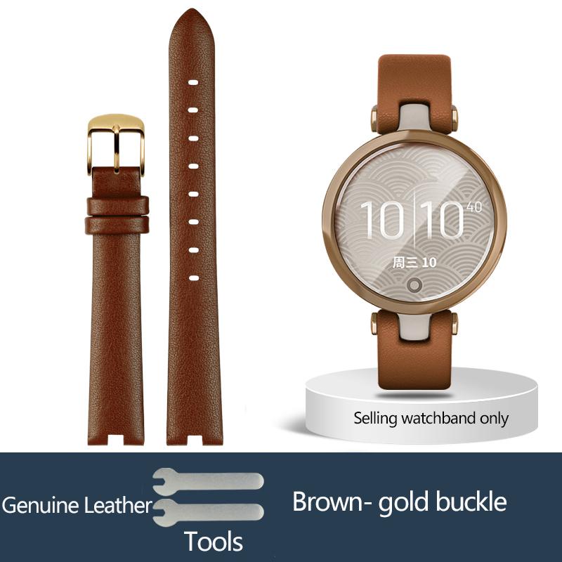 Genuine Leather Sports Watchband Straps Women's Bracelet Silicone Stainless Steel Belt For Garmin Lily Smart Watch Accessories