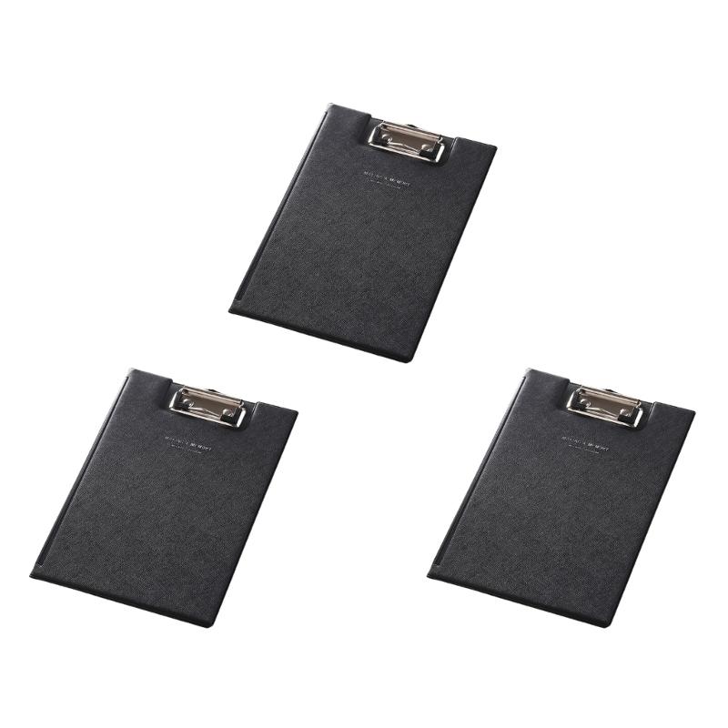 

Foldable Clipboard with Clear Pocket Leather Clipboard Folder Document Case with Clipboard Business Conference Folder чорний