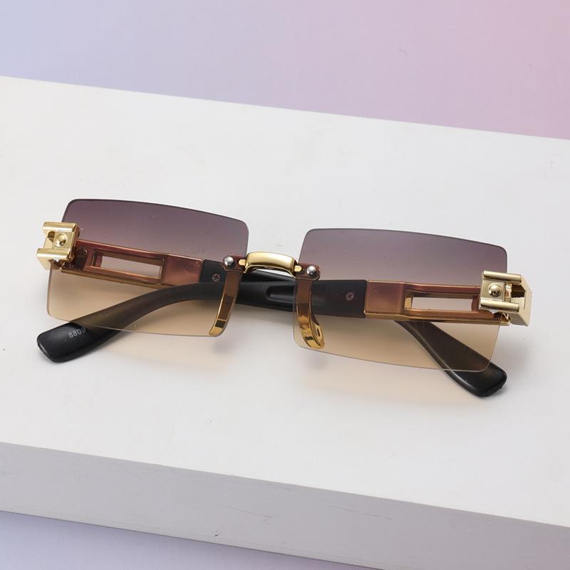 Frameless Trimmed Sunglasses Men'S Uv Protection Trend Imitation Metal Frame Fashion Sunglasses Women