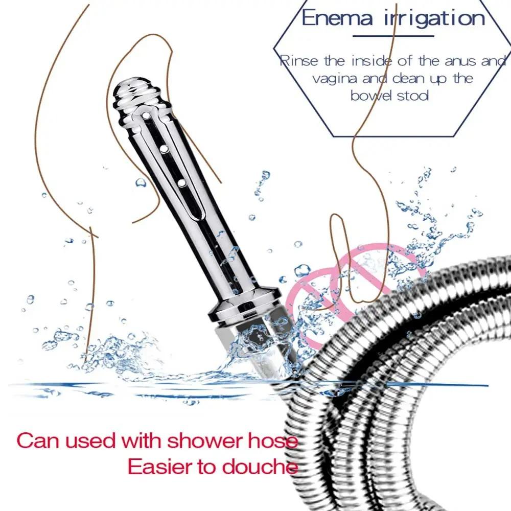Aluminium Anal Sex Toys Vaginal Douche Enemas Irrigation Cleaner Anal Cleaning