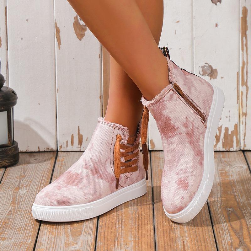 Spring new flat-bottomed thick-soled lace-up casual shoes women's large-size leopard print lace-up women's shoes student board shoes