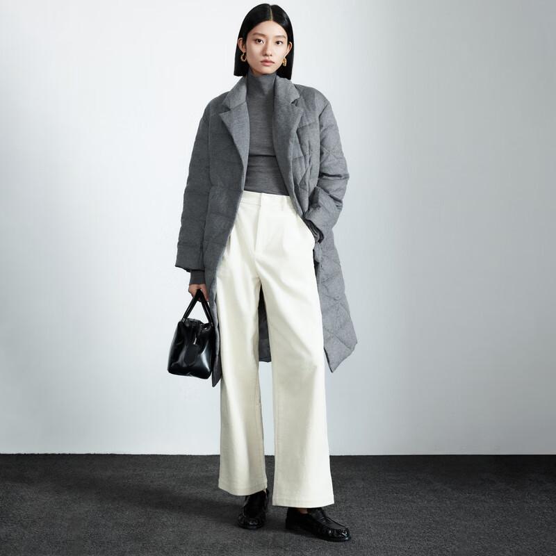 

Роскошный пуховик Sancai из шерстяной смеси с воротником M