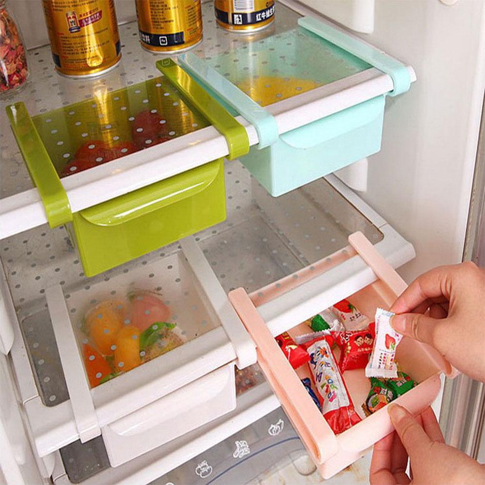 Space-Saving Slide Fridge Storage Box - Freezer Food Container & Pantry Organizer Bins