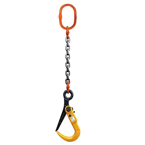 Kanaoni Steel Plate Lifting Chain M-SLH Master Link with Super Lock Hook Set, S Sling (2 Ton X 1.0m)