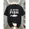 European Sizes Men's Navy Blue Fishing Graphic T-Shirt - Comfort Fit Casual Summer Shirt for Everyday & Fishing Trips - Lightweight Tee, Fishing Shirt