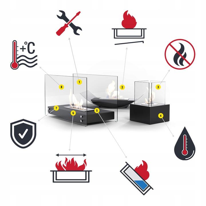 Tabletop Bioethanol fireplace BIOMISA MINI TÜV black set