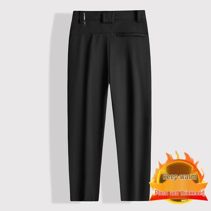 Dibinze Men's Plus Size Winter Fleece-Lined Casual Pants